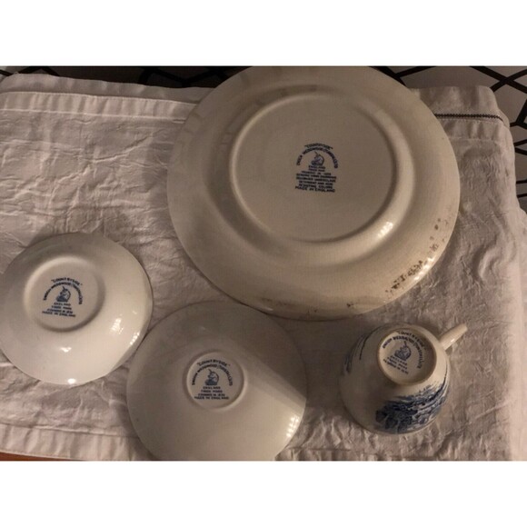Enoch Wedgwood “countryside” service for one. Plate, bowl, saucer, cup - Picture 4 of 6